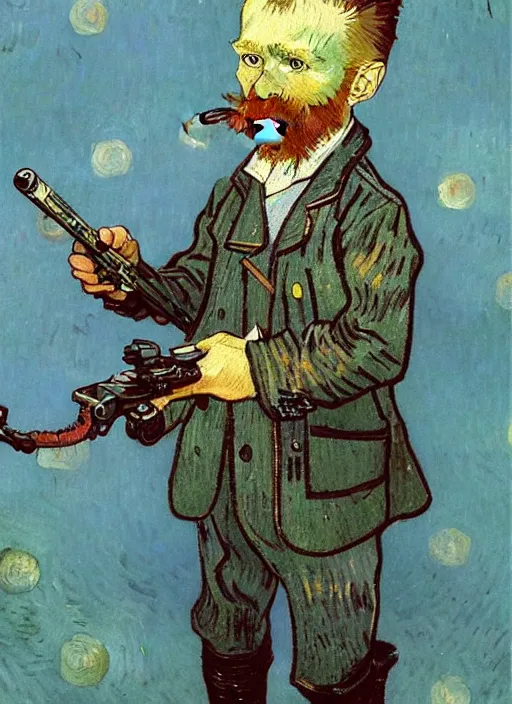 Image similar to hyper realistic charater in cape town painted by vincent van gogh by chiara bautista and norman rockwell and greg rutkowski weta studio, and lucasfilm