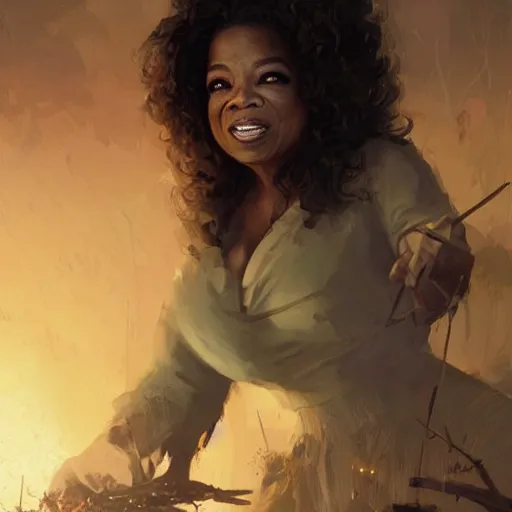 Image similar to oprah is a zombie geog darrow greg rutkowski