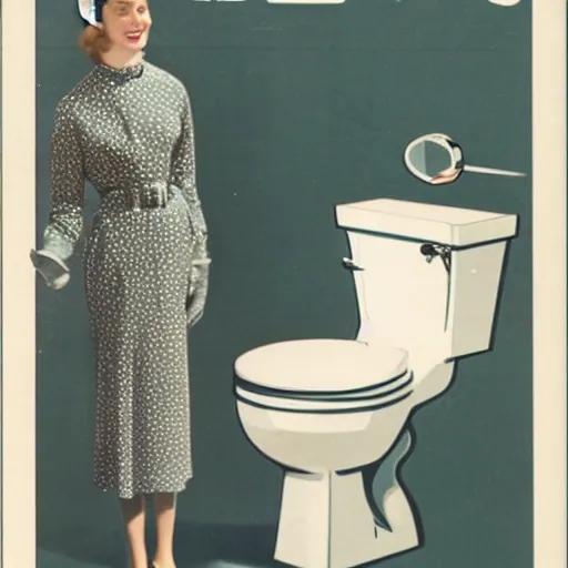 Prompt: Toilet from the 50s