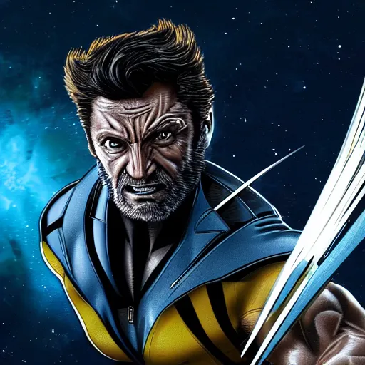 Image similar to Wolverine in space 4k detail