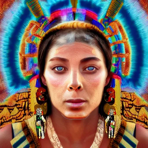 Image similar to mayan priestess, digital painting, concept art, sharp focus, realistic