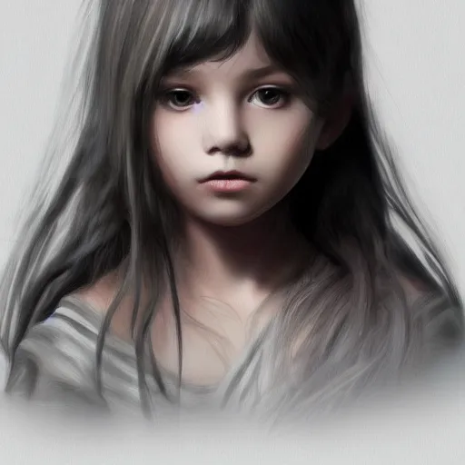 Prompt: artstation very young girl, very detailed, , portrait, high contrast