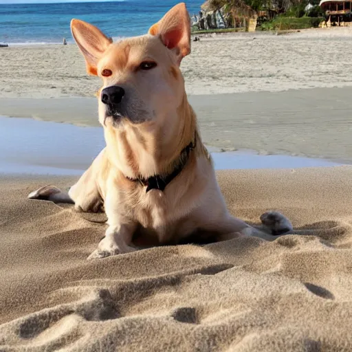 Image similar to lemon relaxing on the beach