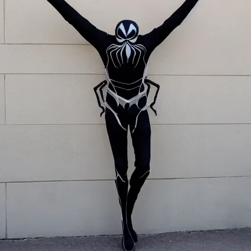 Image similar to Black metal Spider-Man suit