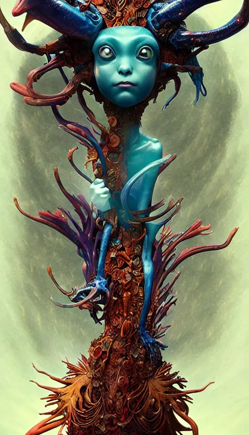 Image similar to exquisite imaginative imposing weird creature movie poster art humanoid anime movie art by : : james jean, imagine fx, weta studio james gurney