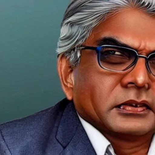 Prompt: ranil wickramasinghe in the style of a villain in anime