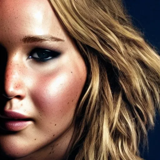 Prompt: portrait of jennifer lawrence by michael bay