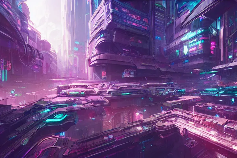 Prompt: a psychedelic cyberpunk city at the edge of existence where intensely creative astral beings live, in the style of wlop, illustration, epic, fantasy, hyper detailed, smooth, unreal engine, sharp focus, ray tracing