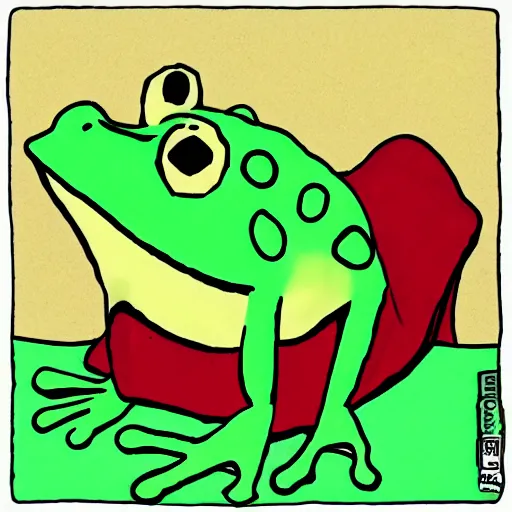 Image similar to peepo the frog!!!, crying on bed with laptop, in the style of lo-fi, dramatic,