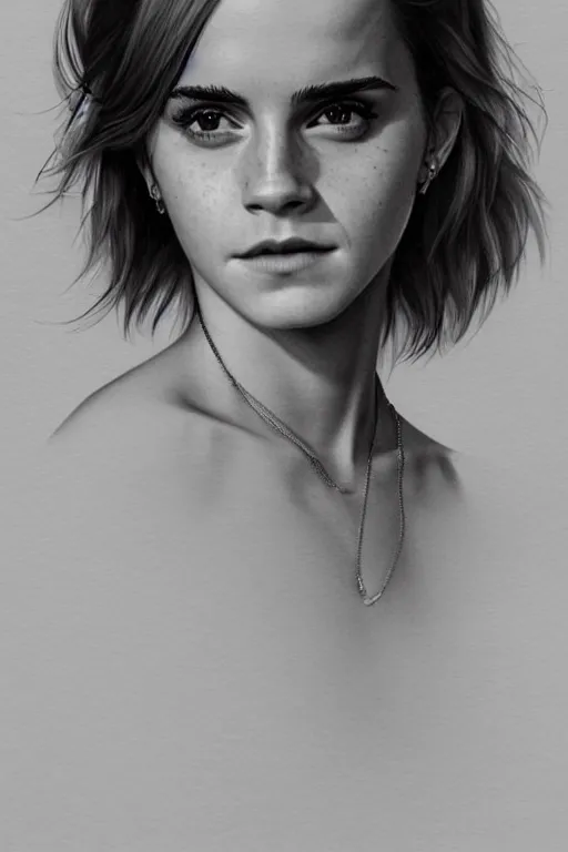 Image similar to emma watson in the style of stefan kostic, realistic, full body, sharp focus, 8 k high definition, insanely detailed, intricate, elegant, art by stanley lau and artgerm