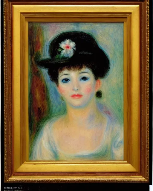 Prompt: portrait of young female robot, in the style of Pierre-Auguste Renoir