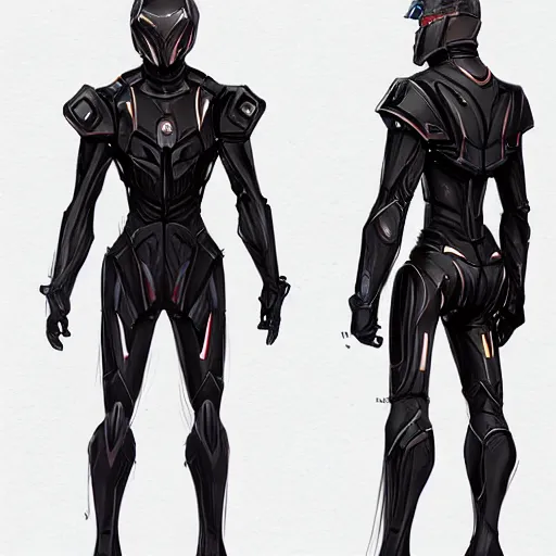 Prompt: concept art, stylized proportions, long thin legs, large shoulders, concept design, sketch, male, science fiction suit, helmet, trending on artstation