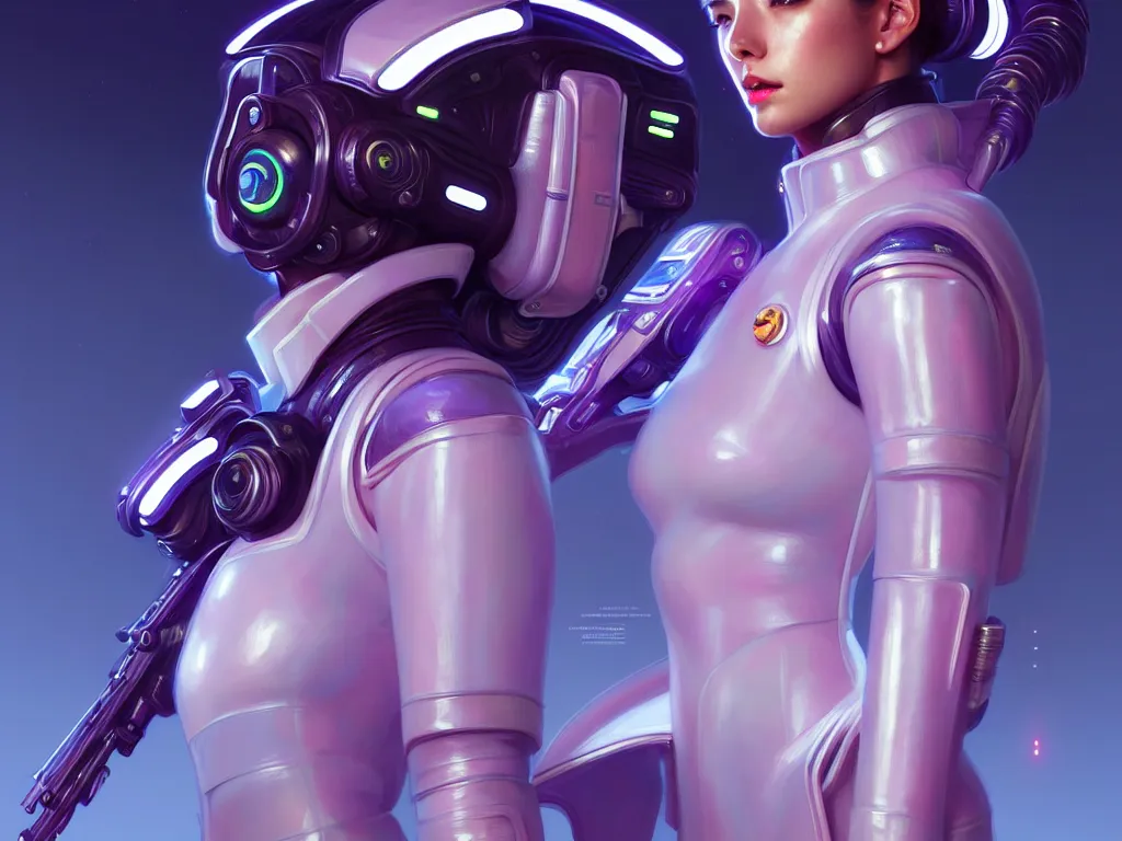 Prompt: portrait futuristic planet venus police uniform female, in a future huge spaceship internal, neon light, ssci - fi and fantasy, intricate and very very beautiful and elegant, highly detailed, digital painting, artstation, concept art, smooth and sharp focus, illustration, art by tan zi and ayanamikodon and alphonse mucha and wlop