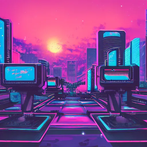 Image similar to ancient cityscape, retrowave epic art, trending on art station