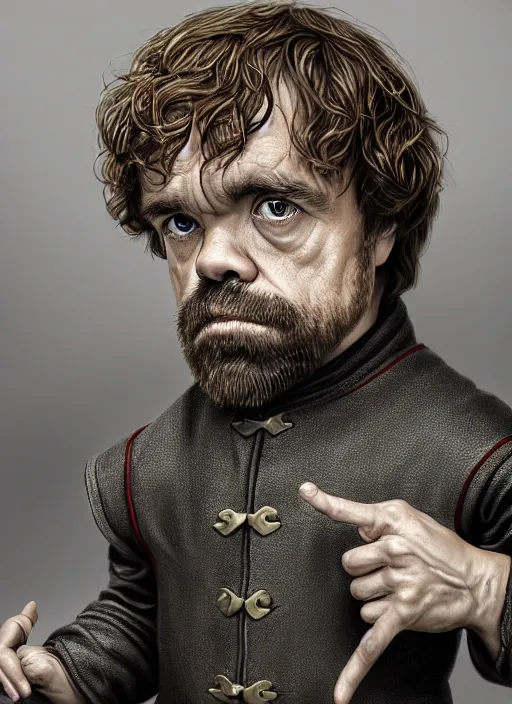 Image similar to portrait of peter dinklage as tyrion lannister, by anne stokes and larry elmore, lucian freud and drew struzan, detailed matte painting, realistic portrait, symmetrical, highly detailed, digital painting, artstation, concept art, smooth, sharp focus, illustration, cinematic lighting, 8 k resolution