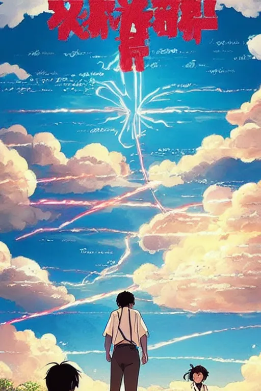 Prompt: “ a jacques kleynhans illustration of the your name movie poster ”