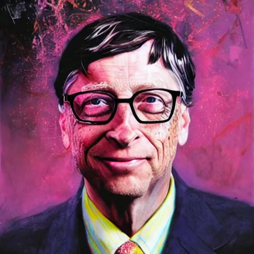 Digital state-sponsored anime art of Bill Gates by A-1, Stable Diffusion