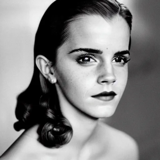 Prompt: emma watson in 1 9 4 0 s