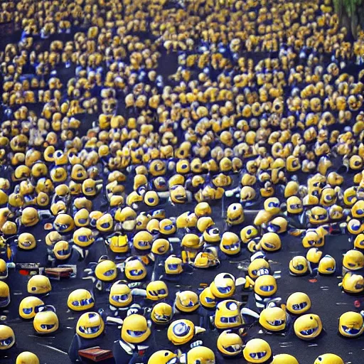 Image similar to 5 5 minions living. real photography, 8 k