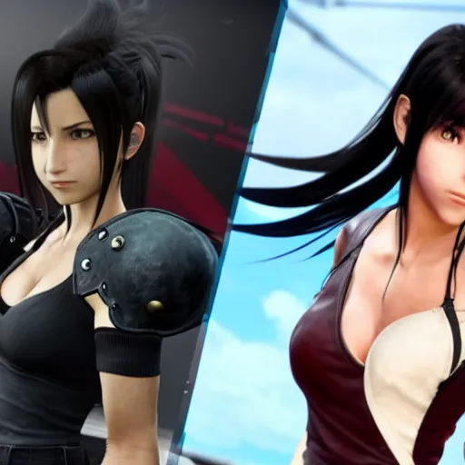 Image similar to Tifa Lockhart's redesign from Final Fantasy VII Remake (2020)