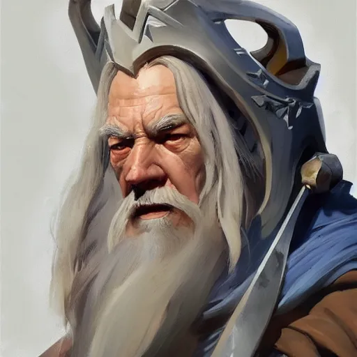 Prompt: greg manchess portrait painting of partially armored gandalf as overwatch character, medium shot, asymmetrical, profile picture, organic painting, sunny day, matte painting, bold shapes, hard edges, street art, trending on artstation, by huang guangjian and gil elvgren and sachin teng