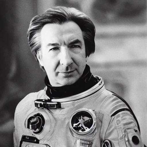 Image similar to Alan Rickman as a Cosmonaut from the Year 2300