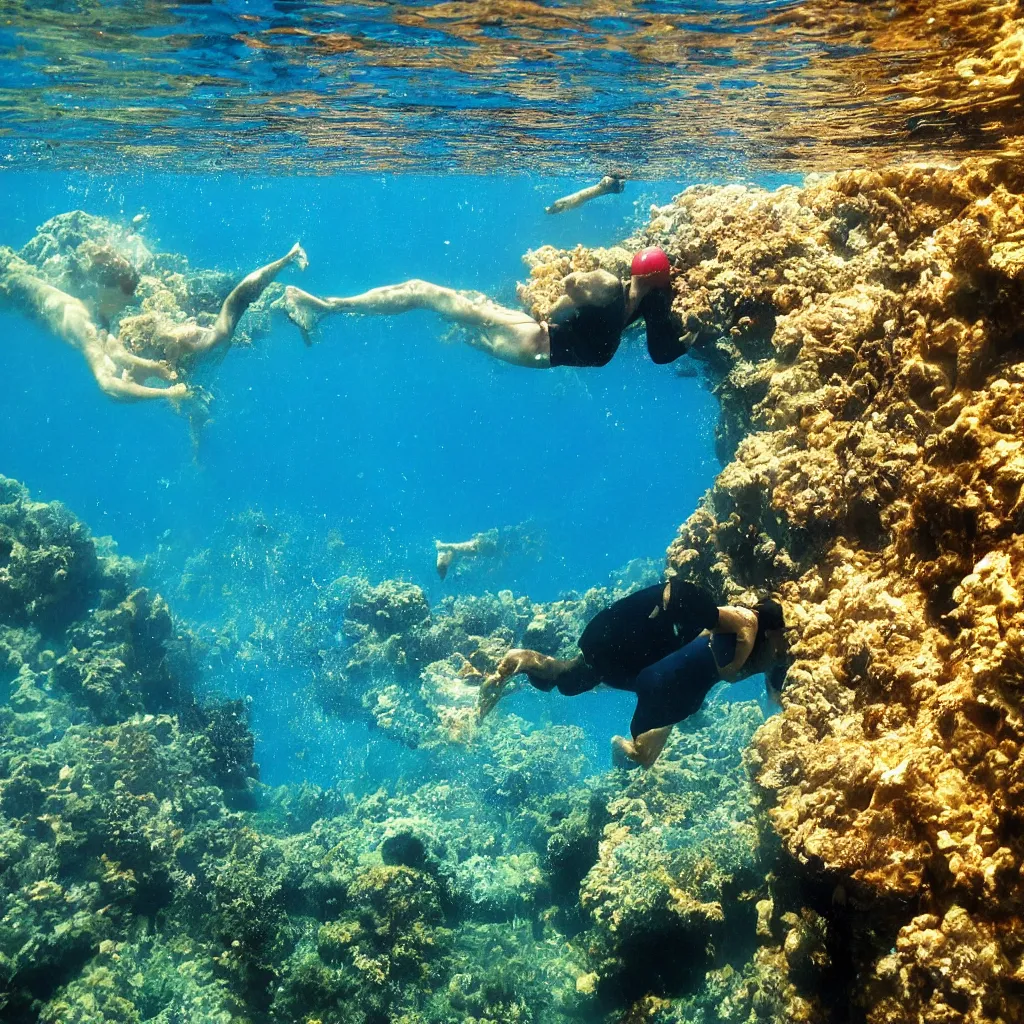 Image similar to swimming in the Mediterranean, looking up to the surface