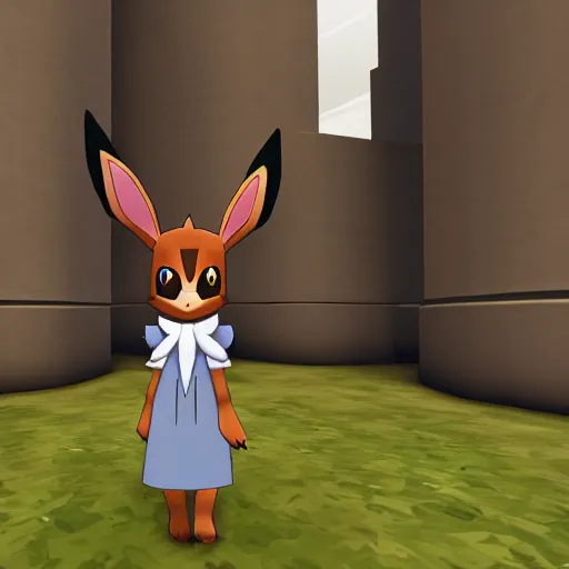 Prompt: eevee from pokemon in the game team fortress 2