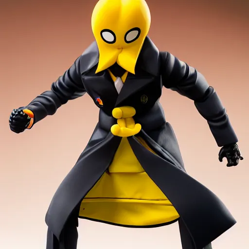 Image similar to korosensei from ansatsu kyoushitsu, actionfigure, product shoot, studio lighting