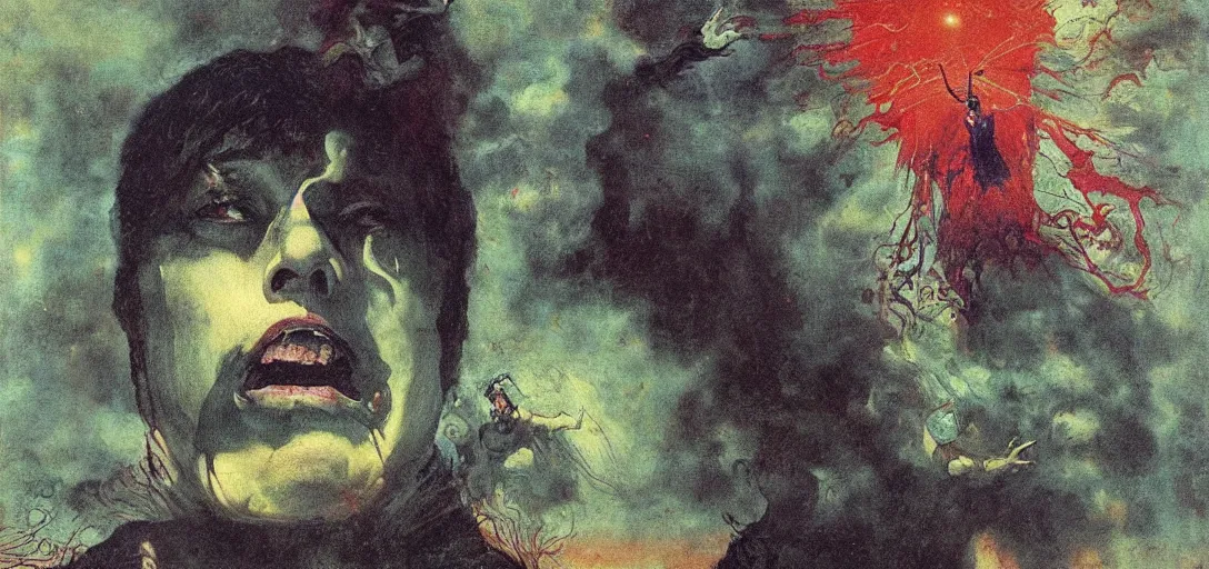 Prompt: elon musk as the lead singer of bring me the horizon Francisco Goya painting, part by Beksiński and EdvardMunch. warhammer 40000  elegant,  vibrant, futuristic, dark fantasy, intricate, smooth, artstation, art by Takato Yamamoto, Francis Bacon masterpiece