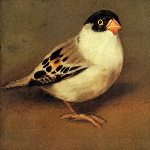 Image similar to a sparrow, by Francisco de Goya and Diego Velazquez, oil on canvas