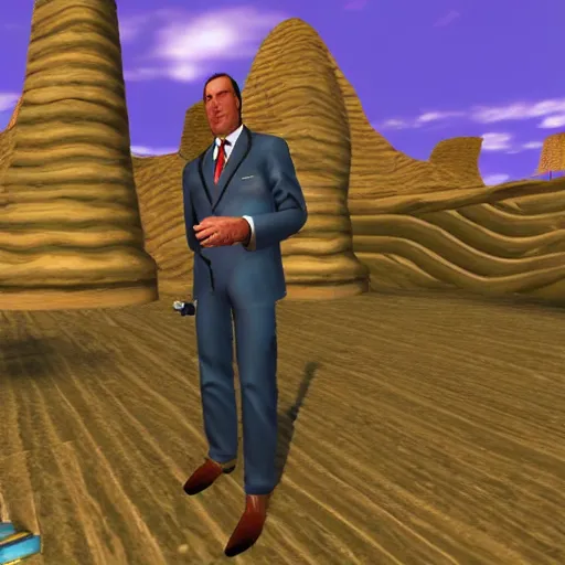 Image similar to Screenshot of Saul Goodman in Quake 3