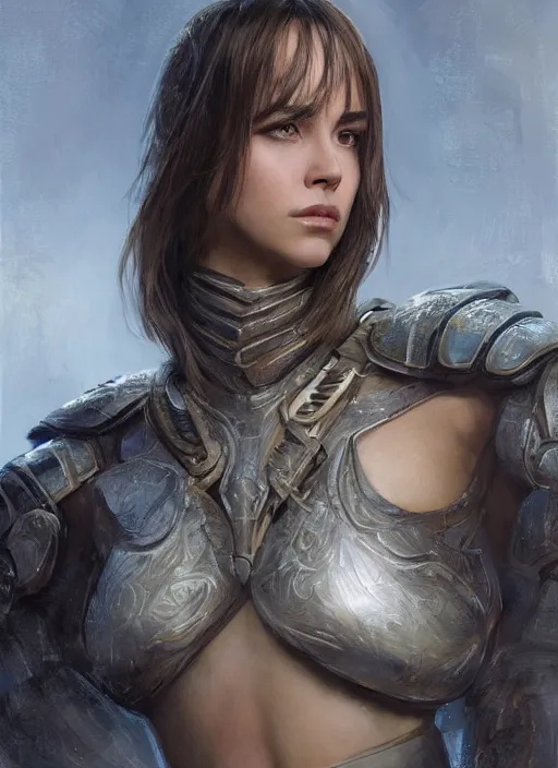 Image similar to a professional portrait of a beautiful young female, clothed in ethereal battle armor, olive skin, long dark hair, beautiful bone structure, symmetrical facial features, intricate, elegant, digital painting, concept art, smooth, sharp focus, finely detailed, illustration, from Valerian and the City of a Thousand Planets, in the style of Doug Chiang