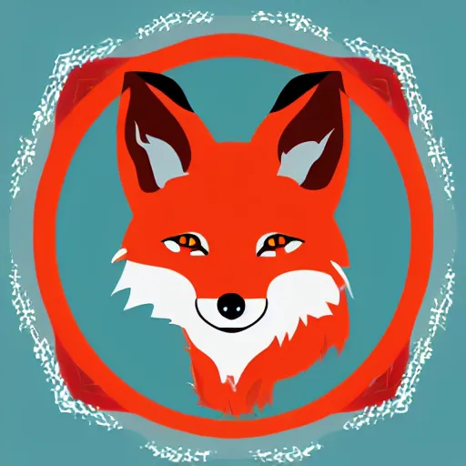 Image similar to a vector logo of a fox with candle head by studio ghibli