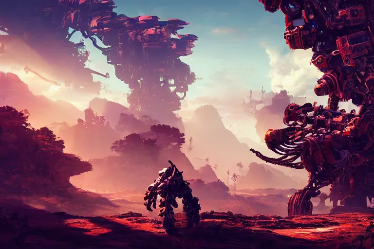 Image similar to rollerback machine mecanical creature robot of horizon forbidden west horizon zero dawn bioluminiscence global illumination ray tracing hdr fanart arstation by ian pesty and alena aenami artworks in 4 k