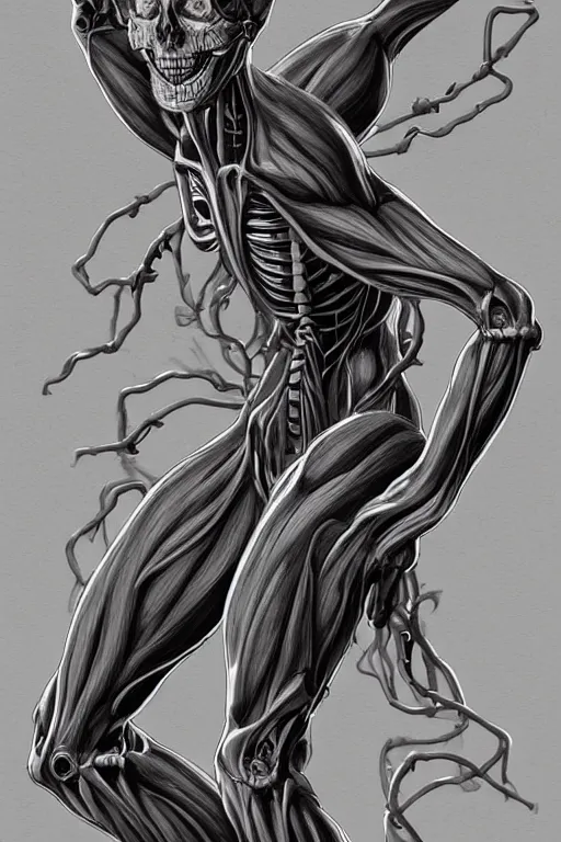 Prompt: symmetry!! full body medusa anatomy concept, medical anatomy, cybernetic limbs, gun metal grey, nano machine, muscular system reference, chrome skeleton, anatomical art, digital art, in the style of amanda lilleston, luka mivsek, bryan christie, ranjit ghosh, artstation, pinterest, deviantart, photoshop, unreal engine