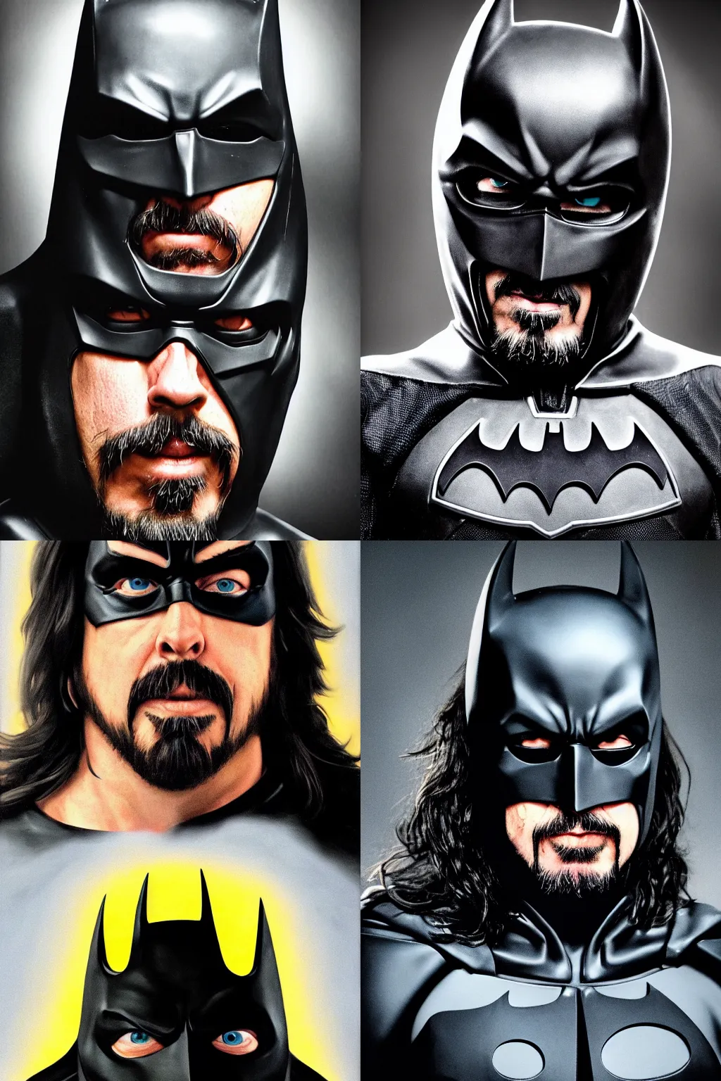 Prompt: Dave Grohl as batman, ultra realistic, high definition portrait photograph