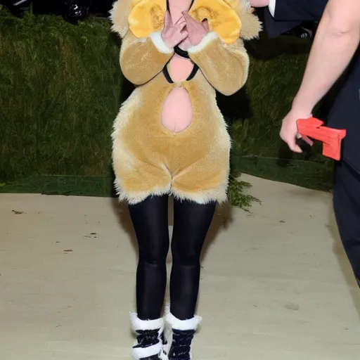 Image similar to scarlett johansson wearing a hamster costume