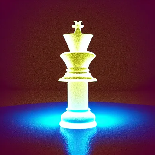 Image similar to vintage instamatic photo of a queen chess piece made of led lights, Puddles, Isometric 3D Fantasy, smooth 3D Illustration, Cinematic Matte Painting, soft render,