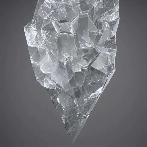 Image similar to shape crystal sculpture, isolate translucent, volumetric light, blooming effect, super details, ultra realistic, 8k octane render, art noveau