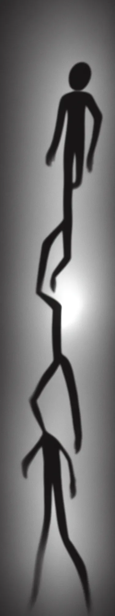 Image similar to Full body Portrait of slenderman backlit by sodium street lights