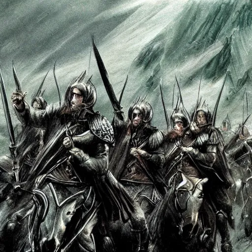Image similar to Riders of Rohan, Lord of the Rings, concept art