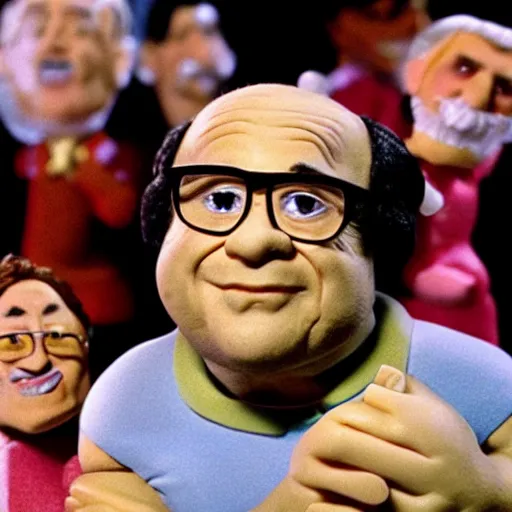 Prompt: claymation of danny devito