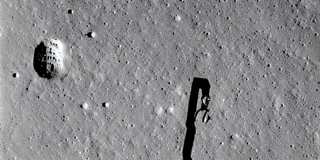 Image similar to a photo of a human you can breath in space, lonely on the surface of the moon