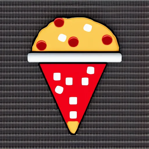 Prompt: Pizza icon,voxel,3D