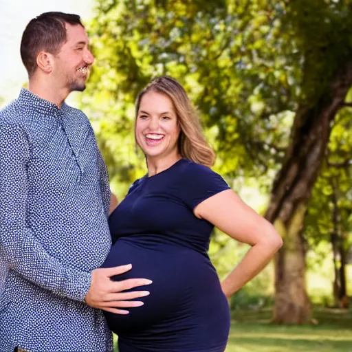 Image similar to zesty woman smiling big while pregnant