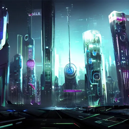 Prompt: a futuristic city, cyber punk