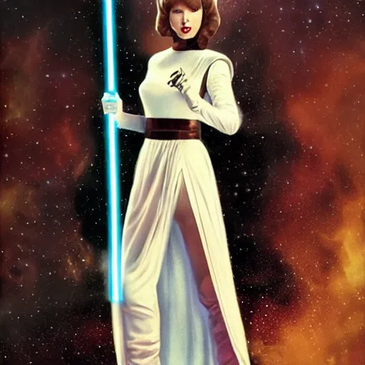 Prompt: Taylor Swift as Princess Leia in Star Wars, by Mark Brooks