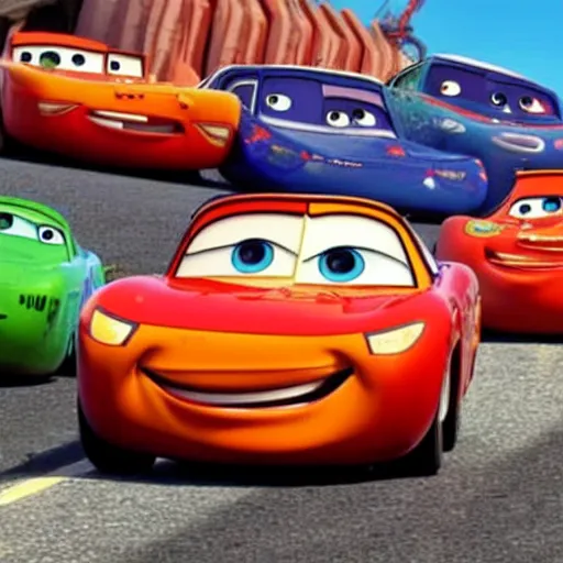 Prompt: a movie still of Paul McCartney starring in Cars (2006), Pixar