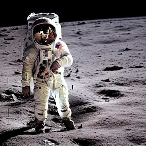 Image similar to an astronaut riding a horse with a unicorn on the moon, nasa image